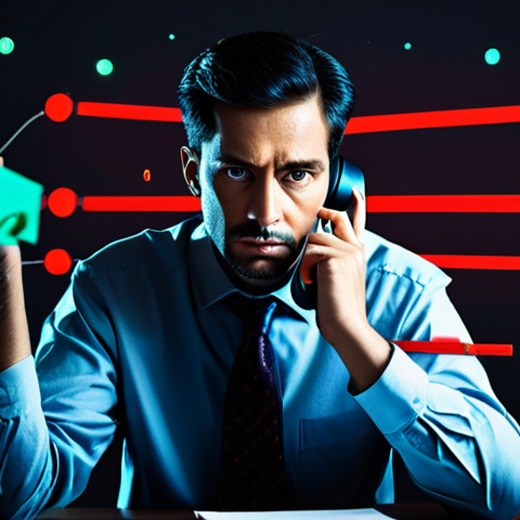 A professional adult in a modest business casual outfit, looking concerned while sitting at a desk. On the desk, an old-fashioned dial telephone and a sticky note with an extremely simple, common password are visible. In the background, abstract, dynamic digital threats are subtly depicted through glowing red lines and binary code, symbolizing automated cyber attacks that easily bypass weak defenses. The scene conveys the outdated nature of simple security in today's digital world. Fully clothed, appropriate attire, safe for work, appropriate content, professional, perfect anatomy, correct proportions, natural pose, well-formed hands, proper finger count, natural body proportions, high quality, conceptual image, dramatic lighting.