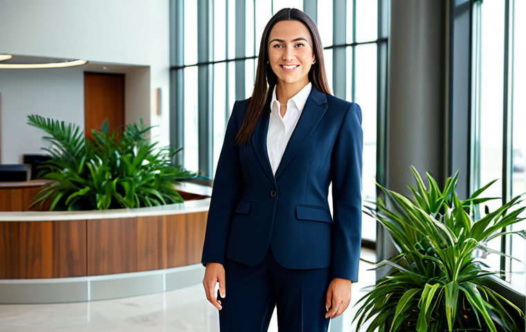 패스워드 관리 시스템의 성과 분석 - Professional Portrait**

"A professional businesswoman in a modest business suit, standing in a mode...