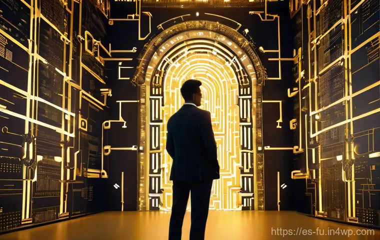 패스워드 관리 시스템의 신뢰성 검증 - **Prompt:** "A professionally dressed individual, embodying digital security, stands confidently bef...
