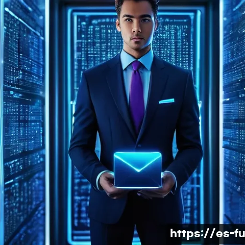 패스워드 관리 시스템의 사용자 교육 자료 - **Prompt:** A stylized, futuristic digital guardian in a sleek, dark blue suit and tie, resembling a...