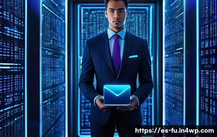 패스워드 관리 시스템의 사용자 교육 자료 - **Prompt:** A stylized, futuristic digital guardian in a sleek, dark blue suit and tie, resembling a...
