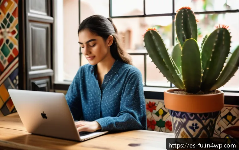 패스워드 관리 시 자주 발생하는 오류 - A modern home office setup in a cozy Mexican apartment, featuring a young adult woman securely manag...